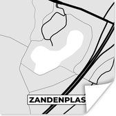 Poster Nederland - Stadskaart - Zandenplas - Plattegrond - Kaart - 50x50 cm