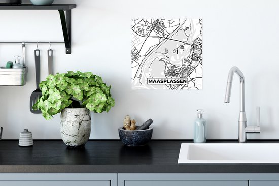 Poster Map - Maasplassen - Carte - Plan de la ville - Pays Nederland - 30x30 cm