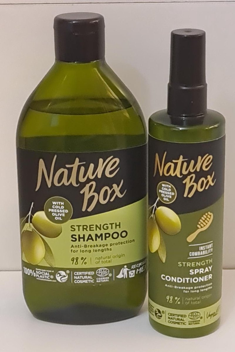 Strengt pakket-Shampoo en Conditioner-naturebox-Olive-Vegan