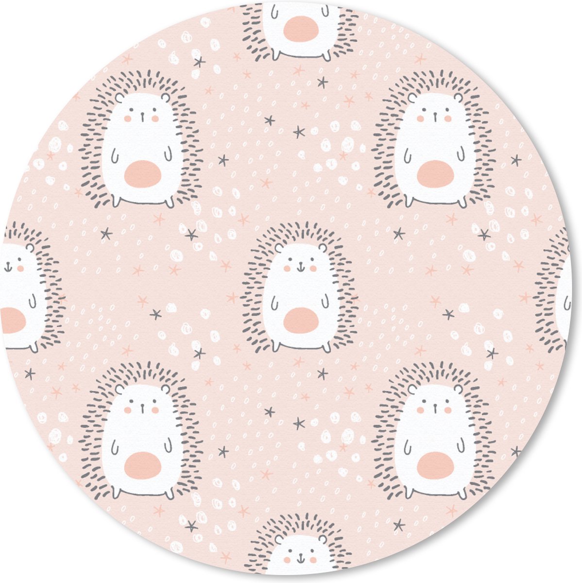 Muismat rond 20x20 cm - Mousepad Egel - Pastel - Kinderen - Ronde muismatten