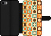 Étui pour téléphone iPhone 8 Bookcase - Rétro - Motifs - Oeuf - Avec compartiments - Étui portefeuille avec fermeture magnétique
