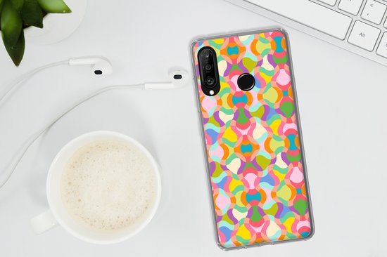 Coque Huawei P30 Lite - Design - Abstrait - Couleurs - Rétro - Coque de téléphone en Siliconen