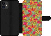 Bookcase Geschikt voor iPhone 12 Pro Max telefoonhoesje - Meiden - Hart - Krullen - Patronen - Girl - Kids - Kinderen - Kind - Met vakjes - Wallet case met magneetsluiting