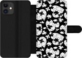 Bookcase Geschikt voor iPhone 12 Pro telefoonhoesje - Meiden - Puzzel - Hart - Patronen - Girl - Kids - Kinderen - Met vakjes - Wallet case met magneetsluiting