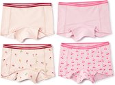 Little Label Ondergoed Meisjes - Onderbroeken Meisjes Maat 158-164 - roze, lila - Zachte BIO Katoen - 4 Stuks - Model Shorts - Gebloemd
