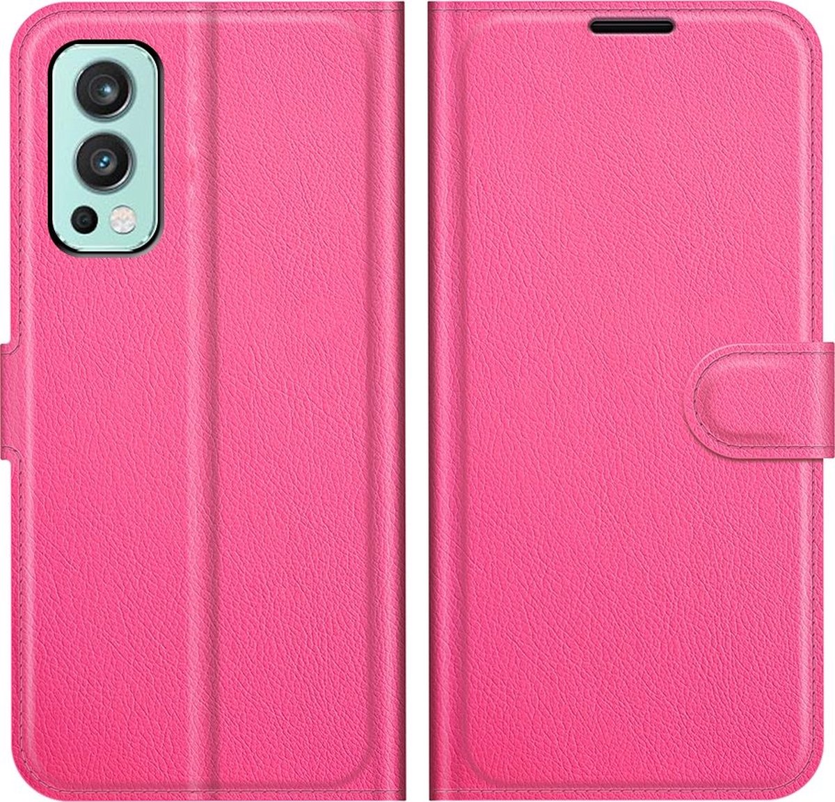 Mobigear Telefoonhoesje geschikt voor OnePlus Nord 2 Hoesje | Mobigear Classic Bookcase Portemonnee | Pasjeshouder voor 3 Pasjes | Telefoonhoesje voor Pinpas / OV Kaart / Rijbewijs - Roze