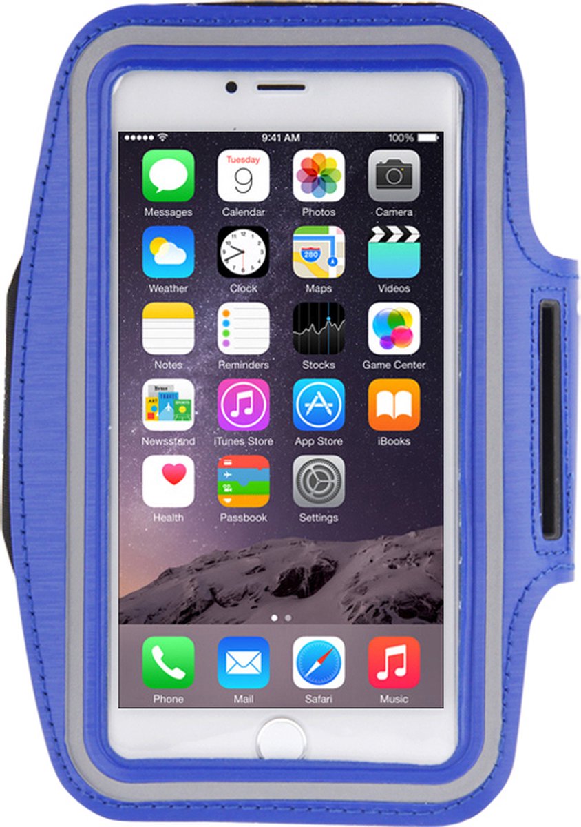 Mobigear Telefoonhoesje geschikt voor Telefoonhouder Hardlopen Apple iPhone 7 Plus Sport Hoesje Neopreen | Mobigear Sportarmband - Donkerblauw