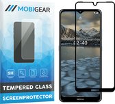 Mobigear Screenprotector geschikt voor Nokia 2.4 Glazen | Mobigear Premium Screenprotector - Case Friendly - Zwart