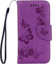 Mobigear Telefoonhoesje geschikt voor Samsung Galaxy A5 (2017) Hoesje | Mobigear Butterfly Bookcase Portemonnee | Pasjeshouder voor 2 Pasjes | Telefoonhoesje voor Pinpas / OV Kaart / Rijbewijs - Paars