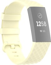 Mobigear Watch bandje geschikt voor Fitbit Charge 3 Bandje Flexibel Siliconen Gespsluiting | Mobigear Cross - Geel
