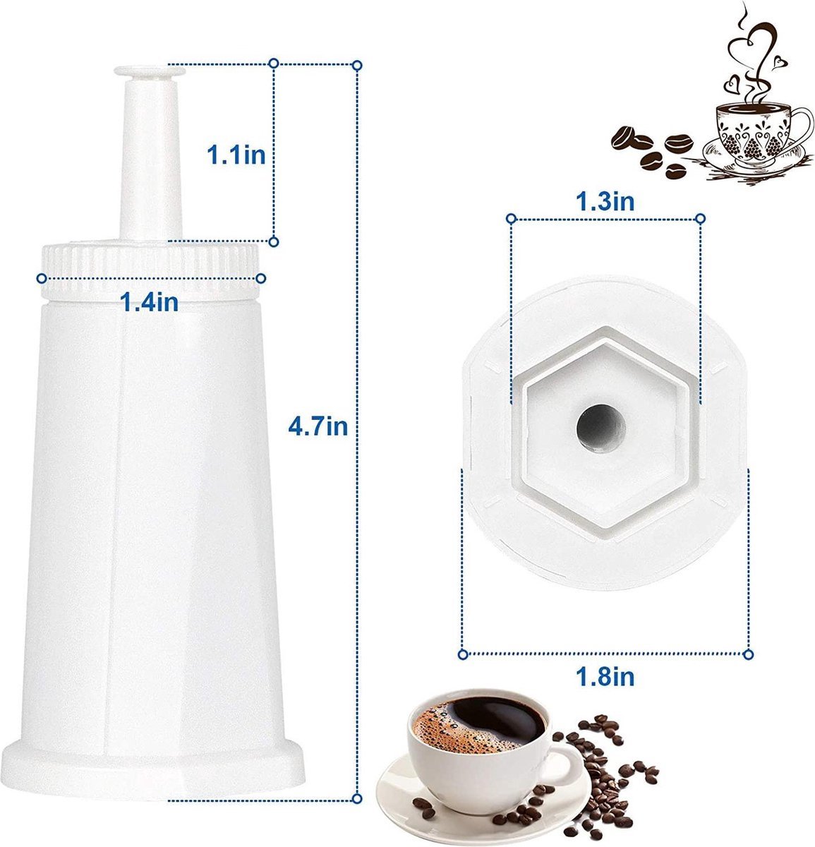 3 STUKS - Waterfilterpatroon Geschikt voor Sage Claro swiss BES008 / SES008 / SES920 / SES980 / SES990 waterfilter - Fullfilmentmasters — afbeelding 2