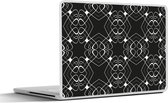 Laptop sticker - 10.1 inch - Patroon - Lijn - Zwart Wit - 25x18cm - Laptopstickers - Laptop skin - Cover