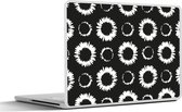 Laptop sticker - 11.6 inch - Bloemen - Patronen - Zwart - 30x21cm - Laptopstickers - Laptop skin - Cover