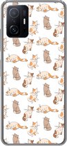 Geschikt voor Xiaomi 11T Pro hoesje - Patroon - Kat - Kitten - Jongens - Meisjes - Kinderen - Kids - Siliconen Telefoonhoesje