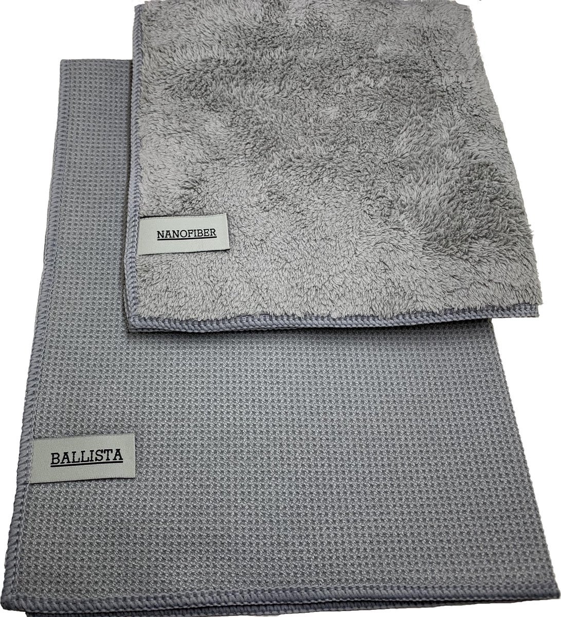 Goedkoopste Ballista Raamdoeken grijs origineel 1 droogdoek 40 x 60 met Nanofiber 40 x 40 cm Klasse 1