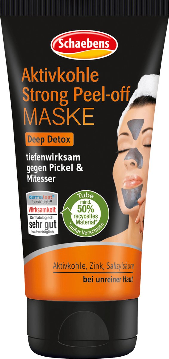 Schaebens Masker Peel-Off Actieve Kool Sterk, 75 ml