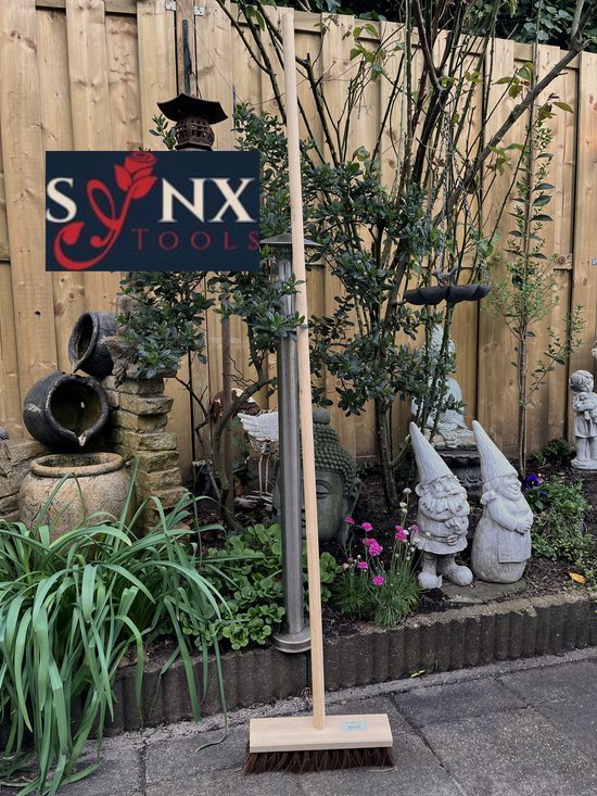 Synx Tools Bezem - Stadsbezem 30 cm - Buitenveger - Veger - Steel 120 cm - Harde natuurvezels - Straatbezem - Bezems - Buitenbezem - Tuinbezem — afbeelding 3