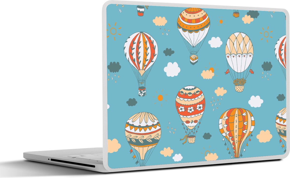 Laptop sticker - 12.3 inch - Retro - Luchtballon - Pastel - Kinderen - Design - 30x22cm - Laptopstickers - Laptop skin - Cover