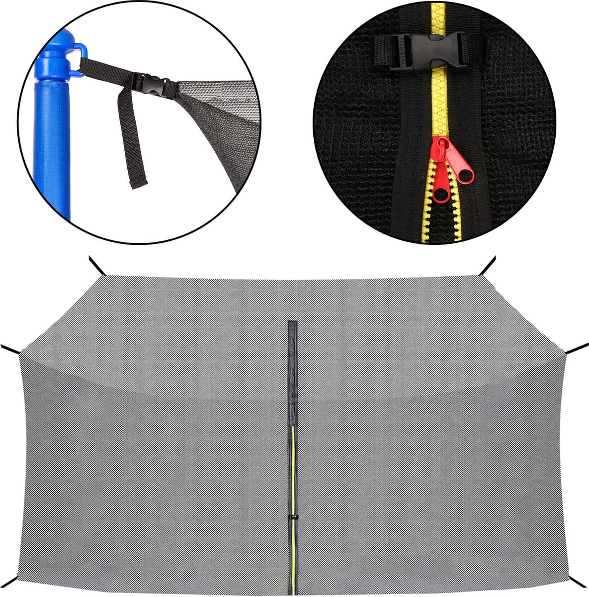 Springos Veiligheidsnet Trampoline | Trampoline Net | Geschikt voor 8 Palen | Ø 366 cm | Zwart – foto 8