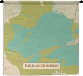 Wandkleed - Wanddoek - Kaart - Plattegrond - Vintage - Stadskaart - Beulakerwijde - 90x90 cm - Wandtapijt