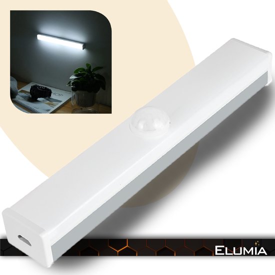 Elumia® LED Lamp met Bewegingssensor 21 cm - Koel Wit (6000K) - Led  Verlichting met 14... | bol.com