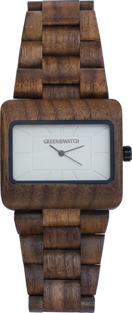Greenwatch Chicago Houten Horloge Heren - Rechthoek - Walnoot