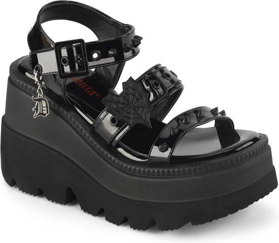 Demonia Plateau Sandaal Shoes- SHAKER-13 US Zwart