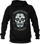 PRiDE or DiE Hoodie Sweater Until Death Zwart maat M