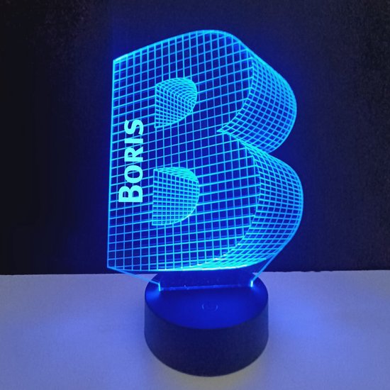3D LED Lamp - Letter Met Naam - Boris