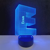 3D LED Lamp - Letter Met Naam - Evan