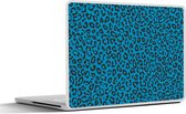 Laptop sticker - 15.6 inch - Panterprint - Blauw - Design - Dieren - 36x27,5cm - Laptopstickers - Laptop skin - Cover
