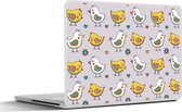 Laptop sticker - 12.3 inch - Patroon - Vogel - Kip - 30x22cm - Laptopstickers - Laptop skin - Cover