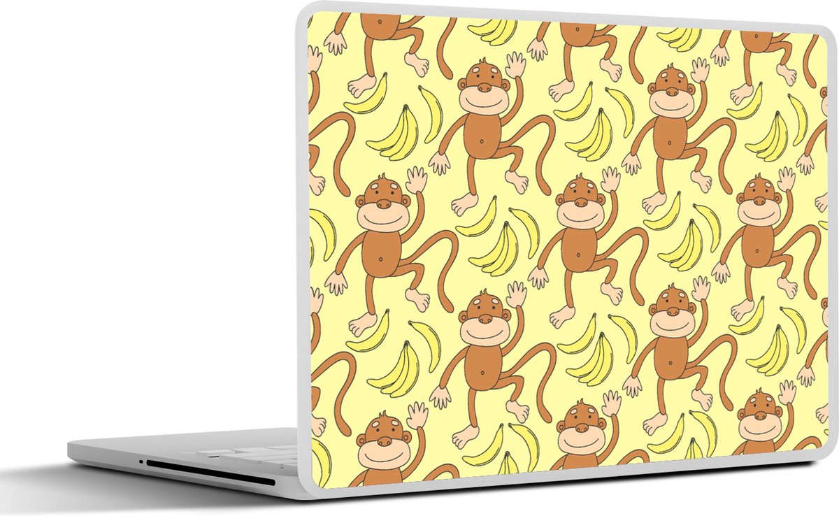 Laptop sticker - 13.3 inch - Patroon - Aap - Banaan - 31x22,5cm - Laptopstickers - Laptop skin - Cover