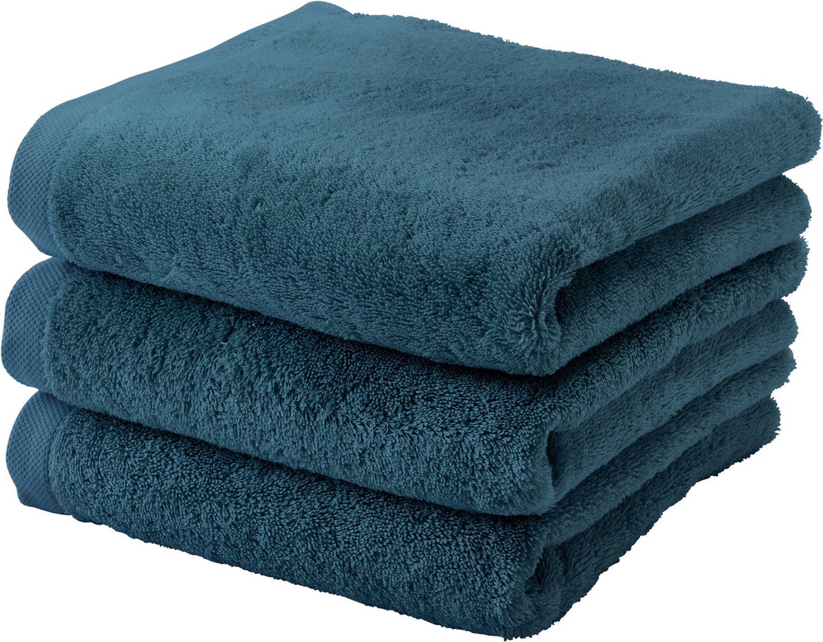 Aquanova handdoek London - 55x100 cm - Set van 3 - Ocean Blue