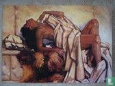 poster Art Unlimited Nico Vrielink - Jane op berenvel 100 x 70 cm