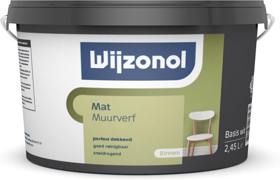 Emmer Wijzonol Mat Muurverf, 2.5L, wit.