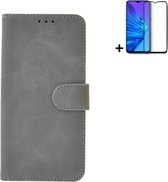 Pearlycase hoesje voor Nokia G11/ G21 - Kunstleer Book Case - Grijs hoesje met full screenprotector