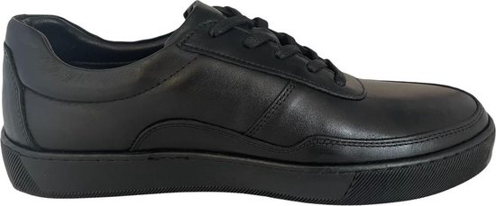 Veterschoenen- Heren Schoenen- Nette sportieve schoenen 110- Leer- Zwart- Maat 44