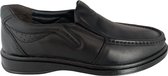 Instappers- Heren Nette Schoenen- Mocassins- Comfort schoenen 601- Leer- Zwart 40