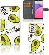 GSM Hoesje Geschikt voor Samsung Galaxy A33 5G Mobiel Bookcase Valentijn Cadeautje Haar Avocado Singing