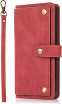 Hoesje geschikt voor iPhone 11 - Bookcase - Koord - Pasjeshouder - Portemonnee - Luxe - Kunstleer - Rood