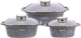 Bol.com Klausberg 7534 - pannenset - Keramisch - marmer - met Aromaknop- 20/24/28 cm aanbieding