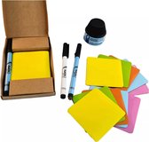 Nano Note - Starters set - Herbruikbare sticky notes - 75x75mm - Alles om papiervrij notities te maken! - Overal opplakbaar en herbruikbaar - Duurzaam