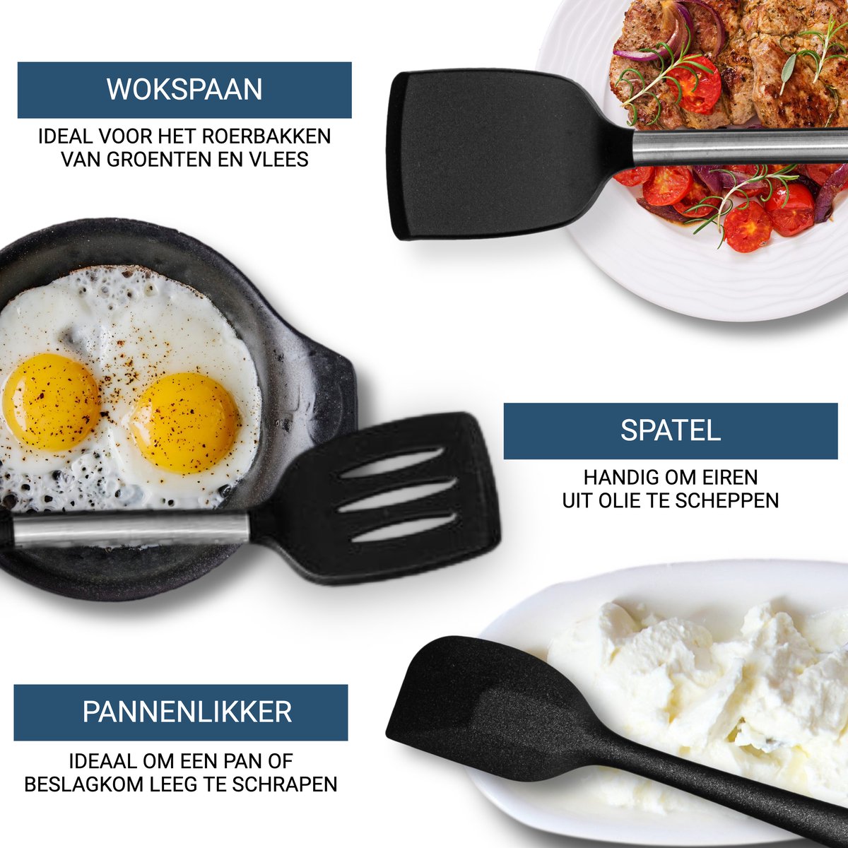 Ensemble d'ustensiles de cuisine en silicone sans BPA avec support 12 PCS -  LIVINGbasics®