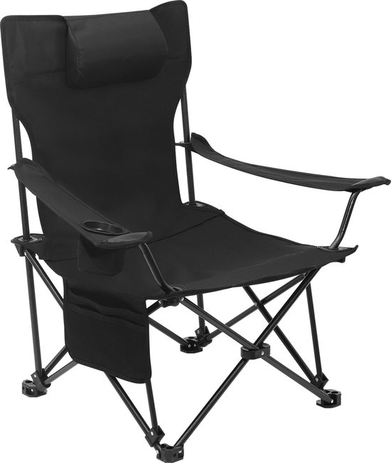 Kamyra® Kampeerstoel Opvouwbaar Vouwstoel / Stoel / Vakantie Stoelen Oxford / Zwart