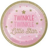 borden Twinkle Girl 23 cm karton roze/goud 8 stuks