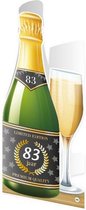 wenskaart champagne - 83 jaar 12 x 18 cm papier