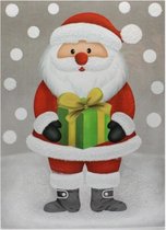 sticker kerstman met glitter 29,5 x 40 cm rood/wit