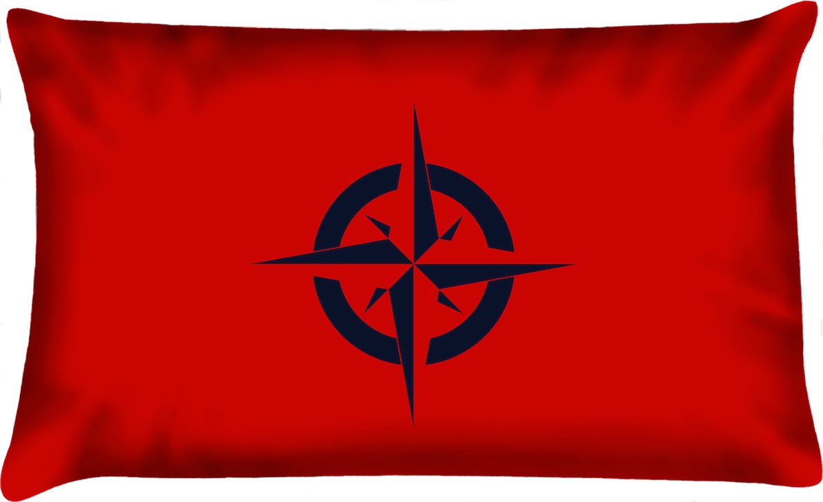 Velits outdoor Sierkussen - Buitenkussen Hollands Glorie Waterafstotend Bootkussen Kompas - Multicolor - 60 Cm X 40 Cm rood