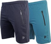 2-Pack Donnay Joggingshort - Sportshort - Heren - Maat L - Navy/Vintage-blue